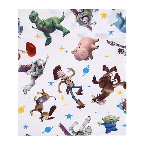 Miniatura 4 de Disney Toy Story Taking Action - Juego de ropa de cama infantil de 4 piezas azul, verde y amarillo  edredón, sábana bajera ajustable, sábana
