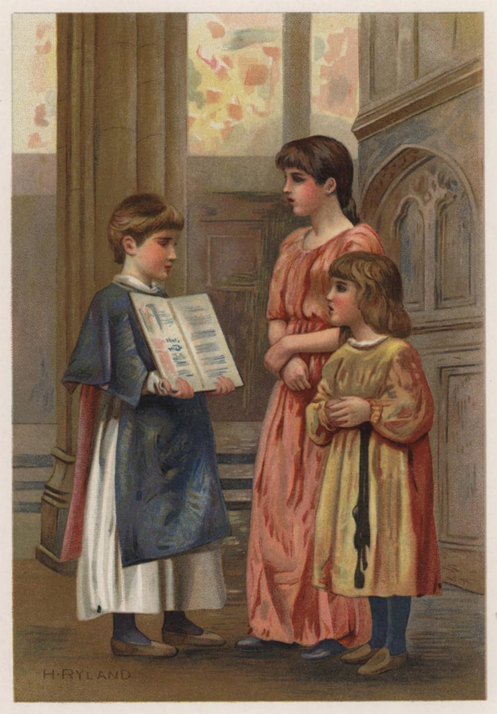 ARTXLXXBN Famous Art Print Poster Vintage Wall Art Evensong by Henry Ryland Canvas Art Poster for Home Decor 60x90cm