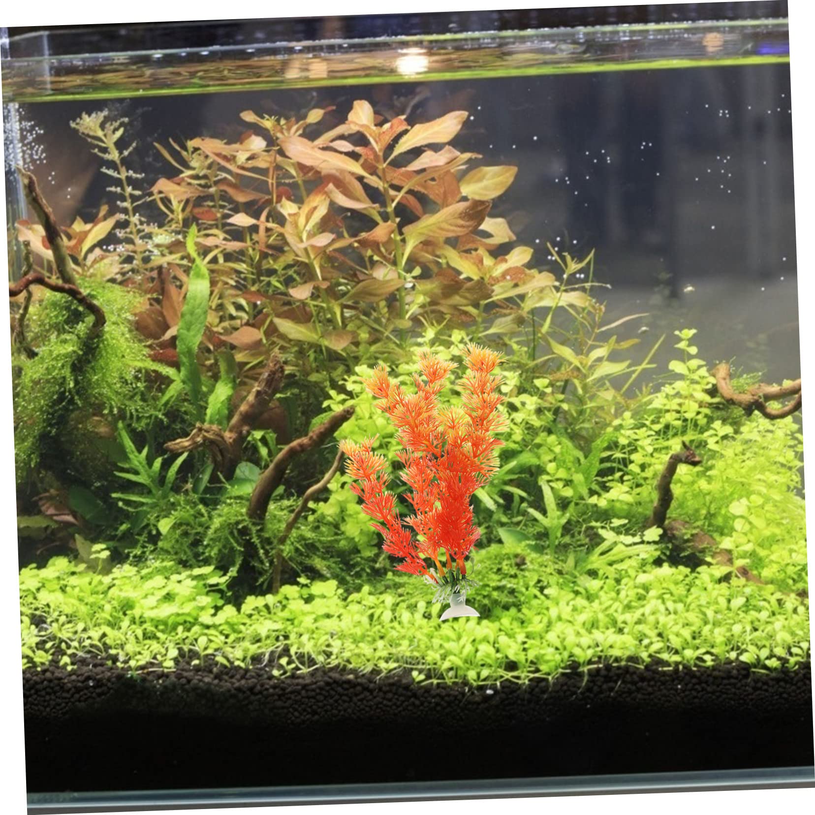 Sosoport 4 Sätze Aquarium Landschaftsbau Wasserpflanzen Gefälschte Blumen Aquarienschmuck Kunststoffpflanze Aquariumpflanzen Lebendige Kunstpflanze Aquarienpflanze Plastik 6 Stück * 4