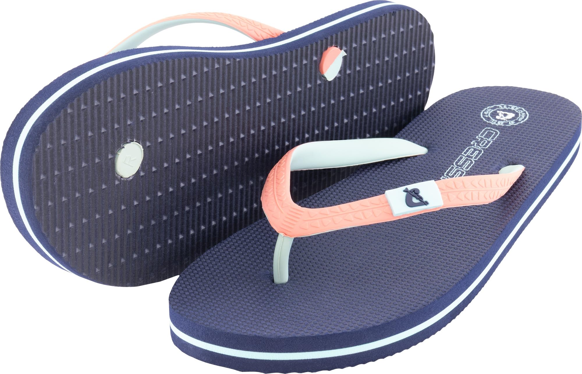 CRESSI since 1946 - St Tropez Flip Flops - Perfect for Beach, Sea, Pool, Gym, Leisure, Quick Drying, Soft Shock Absorbing, Non Slip, Navy/Pink - 39/40 EU