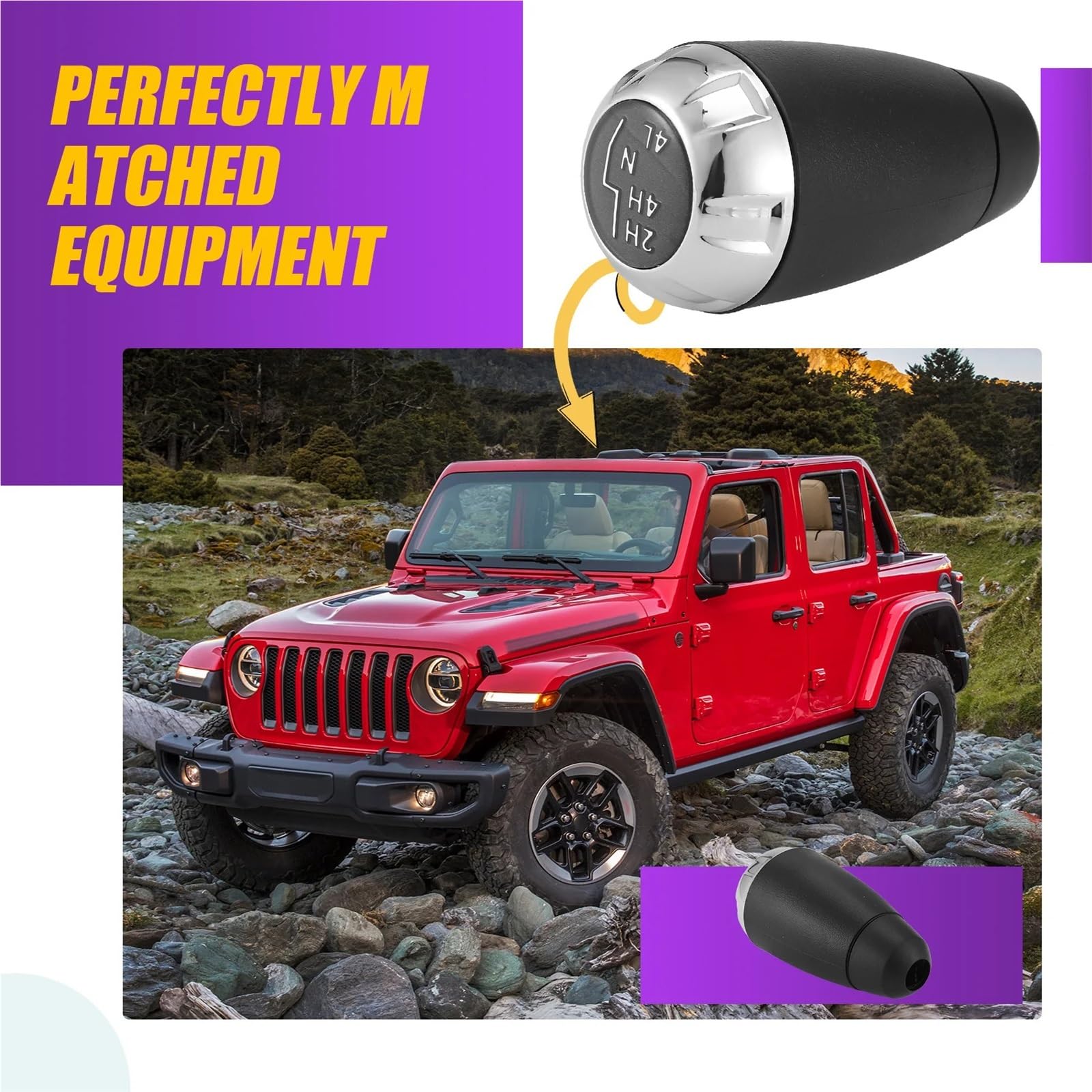 Gałka Zmiany Biegów Gałka zmiany biegów skrzyni rozdzielczej 4WD pasuje do Jeep Wrangler JK 2011-2018 68085307AB