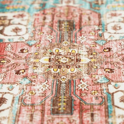 Miniatura 9 de Alfombras de área lavables de 5 x 7 pies, alfombras grandes para sala de estar, resistentes a las manchas, alfombras vintage para dormitorio, con