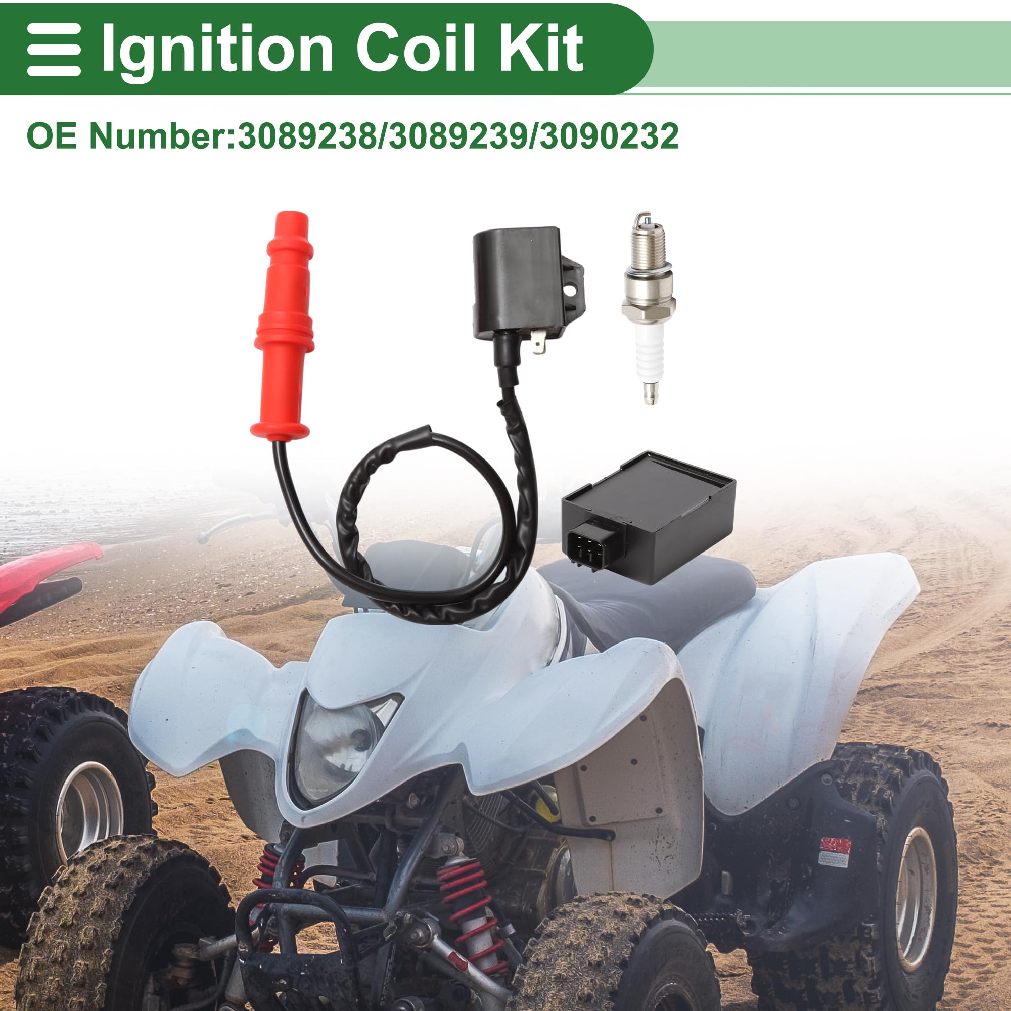 Bobina De Encendido No.3089238 Bobina De Encendido Bujías Caja CDI Bobina De Encendido Kit De Bobina De Alta Tensión Para Polaris Para Ranger 400 2010-2014 Baja Resistencia