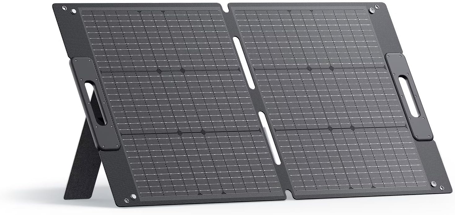 BLUETTI 100W Solar Panel (2025 New) for Solar Generator EB3A AC2A AC50B AC70 AC180 AC200L Elite 200 V2 AC300 B300K Handsfree 1 & 2, Foldable Solar Charger with Adjustable Kickstands for RV, Camping