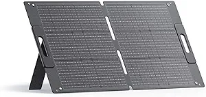 BLUETTI 100W Solar Panel (2025 New) for Solar Generator EB3A AC2A AC50B AC70 AC180 AC200L Elite 200 V2 AC300 B300K Handsfree 1 & 2, Foldable Solar Charger with Adjustable Kickstands for RV, Camping