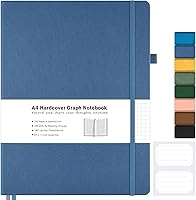 Vista 22 de Cuaderno de papel cuadriculado, cuaderno de tapa dura de 8.5 x 11, cuaderno de cuadrícula para mujeres, hombres, diarios grandes de cuero