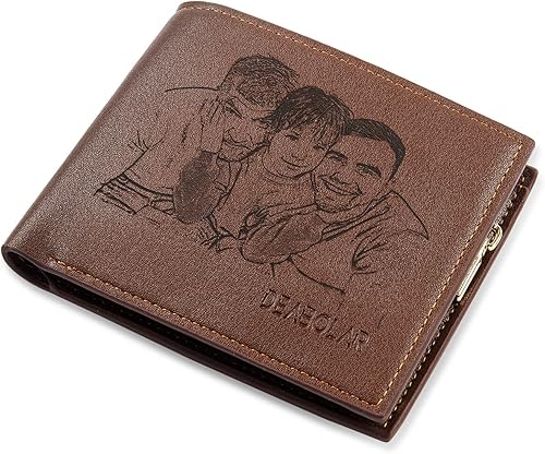 Cartera personalizada para hombre, carteras con fotos personalizadas para hombres, cartera de viaje grabada para padre, marido, niños, regalo del