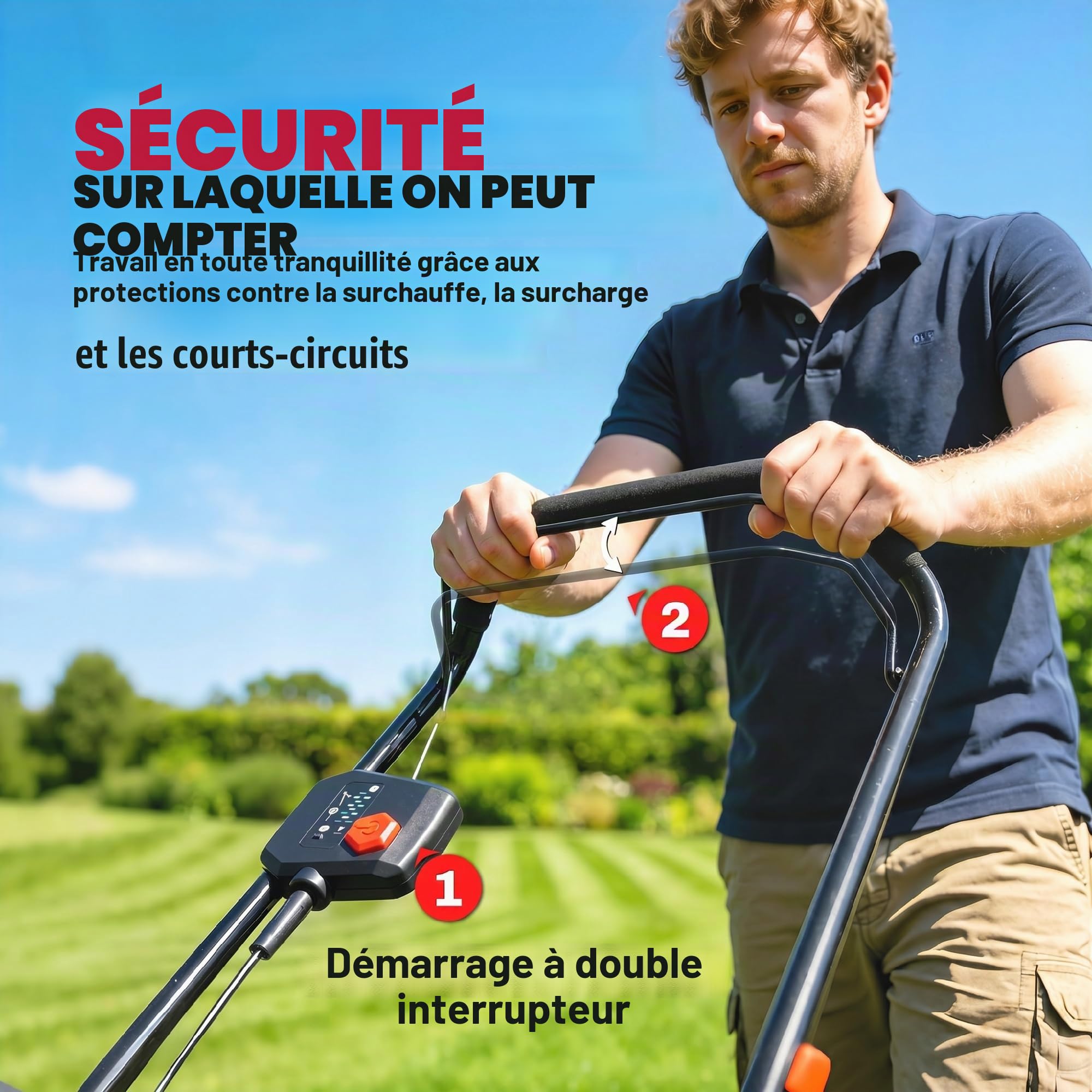 Outsunny Tondeuse électrique 800W 40cm Largeur de Coupe avec Sac 45L