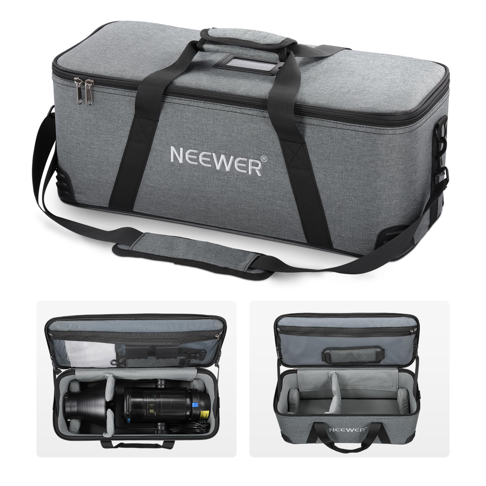 NEEWER Tragetasche mit Schultergurt Griff, Robuste Schaumstoffpolsterung für CB300C CB200C FS300C FS230C FS150C CB300B CB200B FS230B FS150B CB100C CB60B RGB CB60 Q300 Q4 Flash, Transportkoffer, PB6