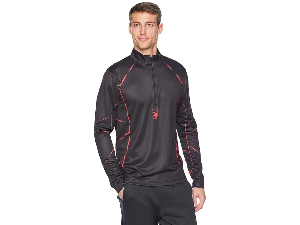 

Spyder Limitless Lines Zip T-Neck (Black/Volcano/Black) Men's Long Sleeve Pullover
