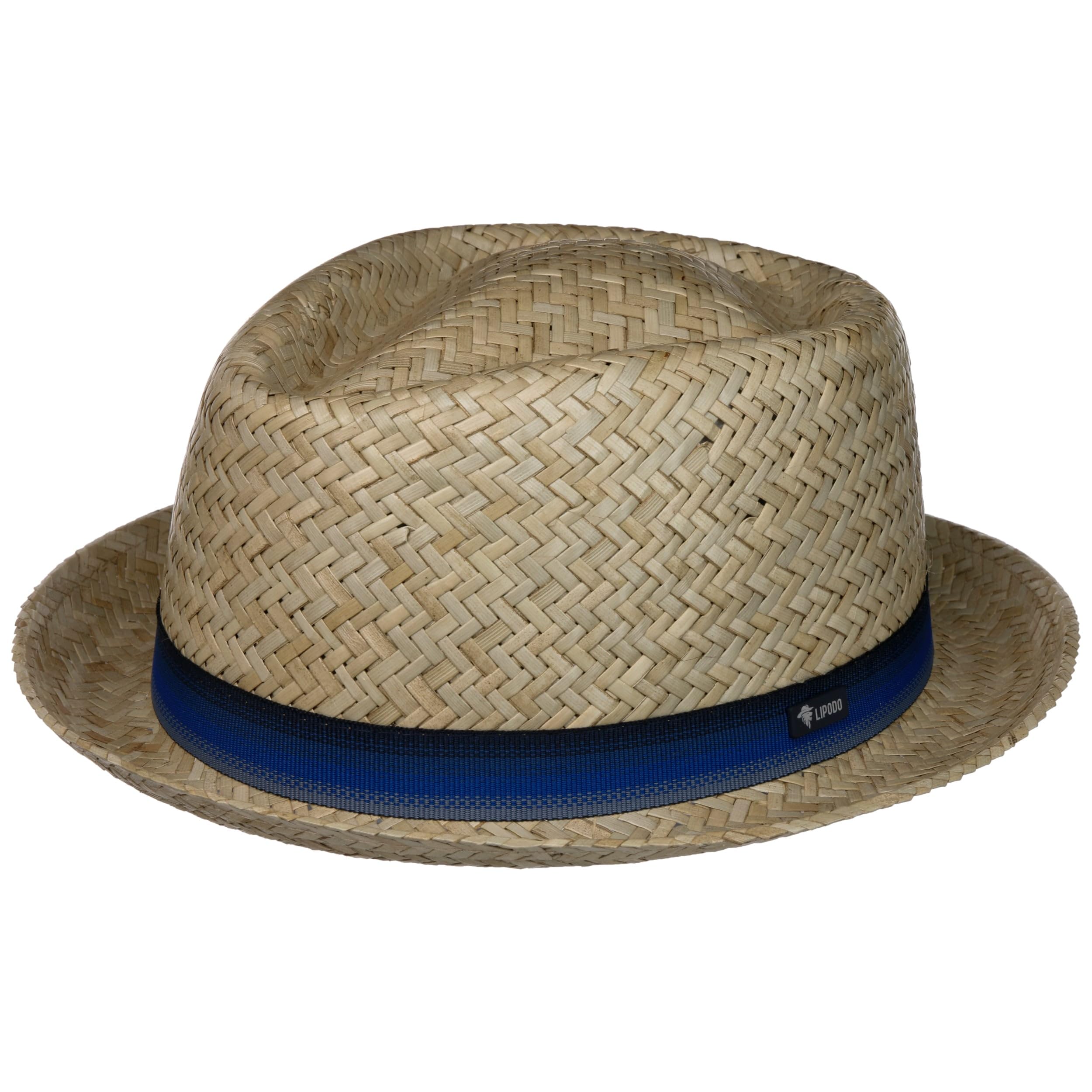 Lipodo Diamond Crown Strohhut Porkpie Made in Italy Damen Herren Frühling Sommer