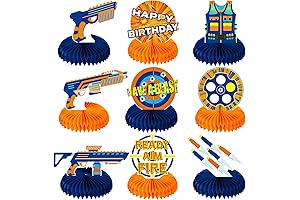 9 Pieces Dart Battle Party Decorations Dart Battle Honeycomb Centerpieces Birthday Party Table Toppers