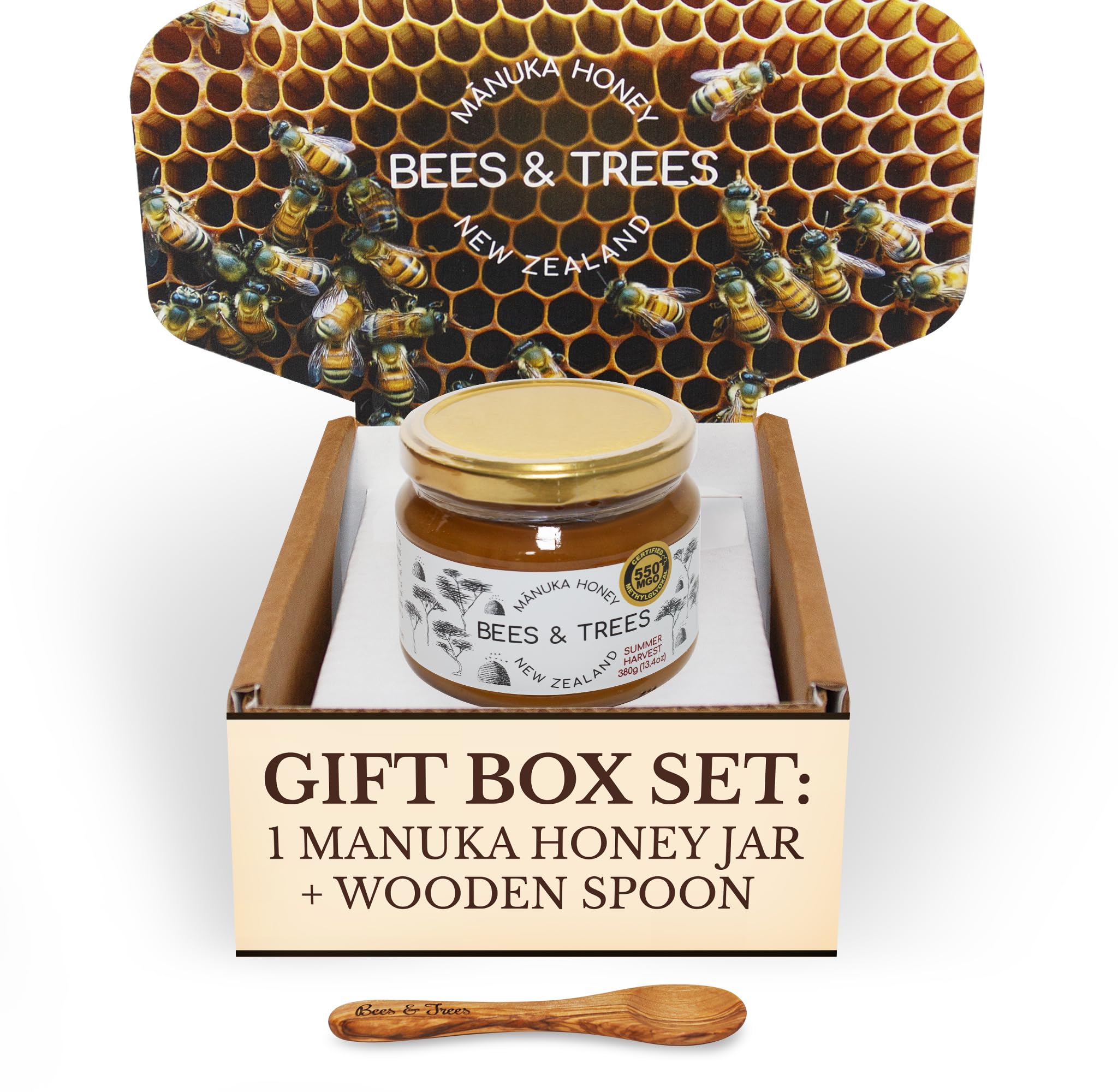 Amazon.com : Bees & Trees Manuka Honey 550+ MGO – New Zealand Pure