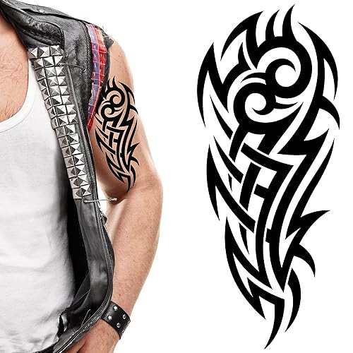 Miniatura 4 de Tatuaje temporal tortugas negro maorí tribal cuerpo arte adhesivo transferencia para brazos hombro azteca polinesio samoano hawaiano para hombres y