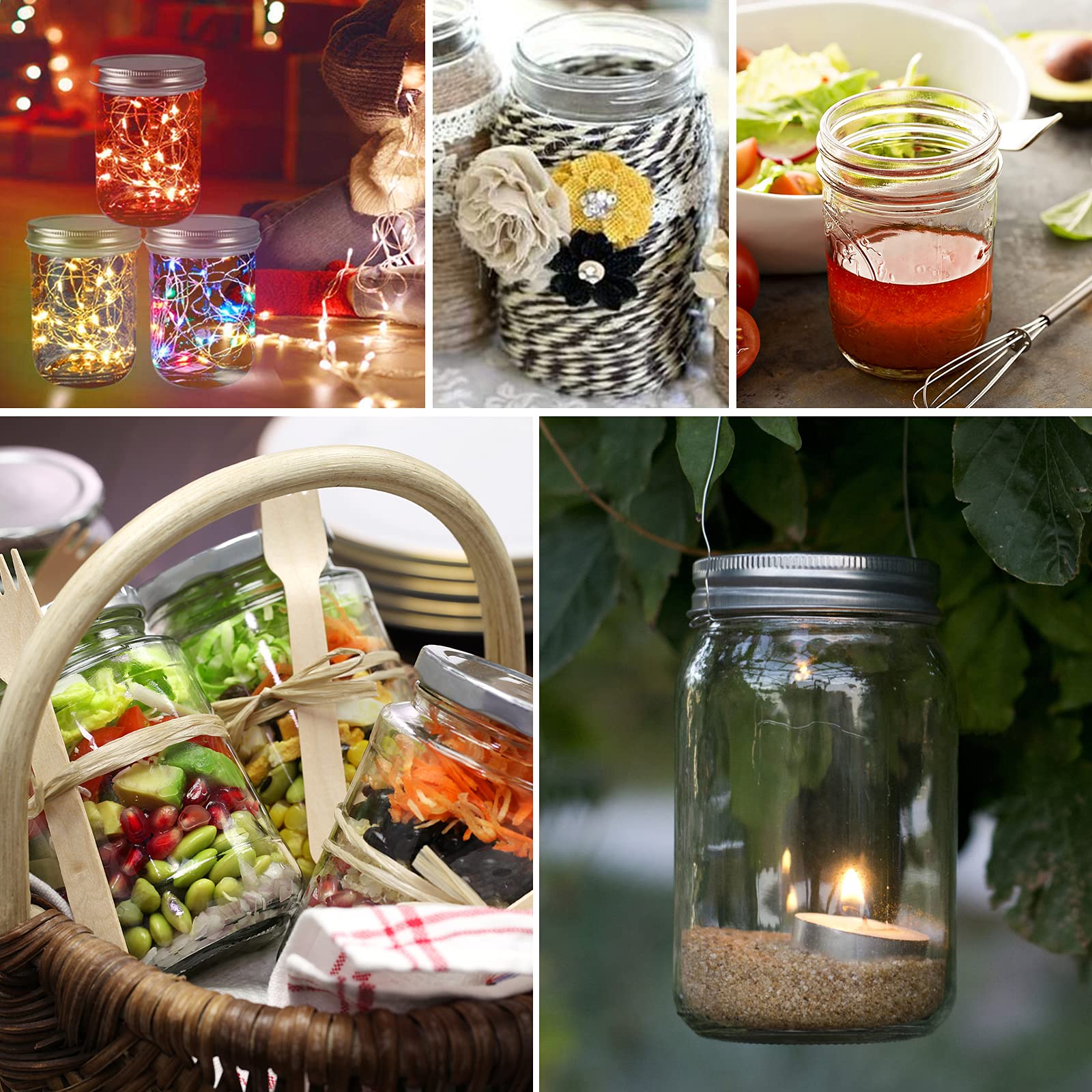 Buy Mason Jars 12 oz 12 Pack With mason jar lids and Bands, Ball mason