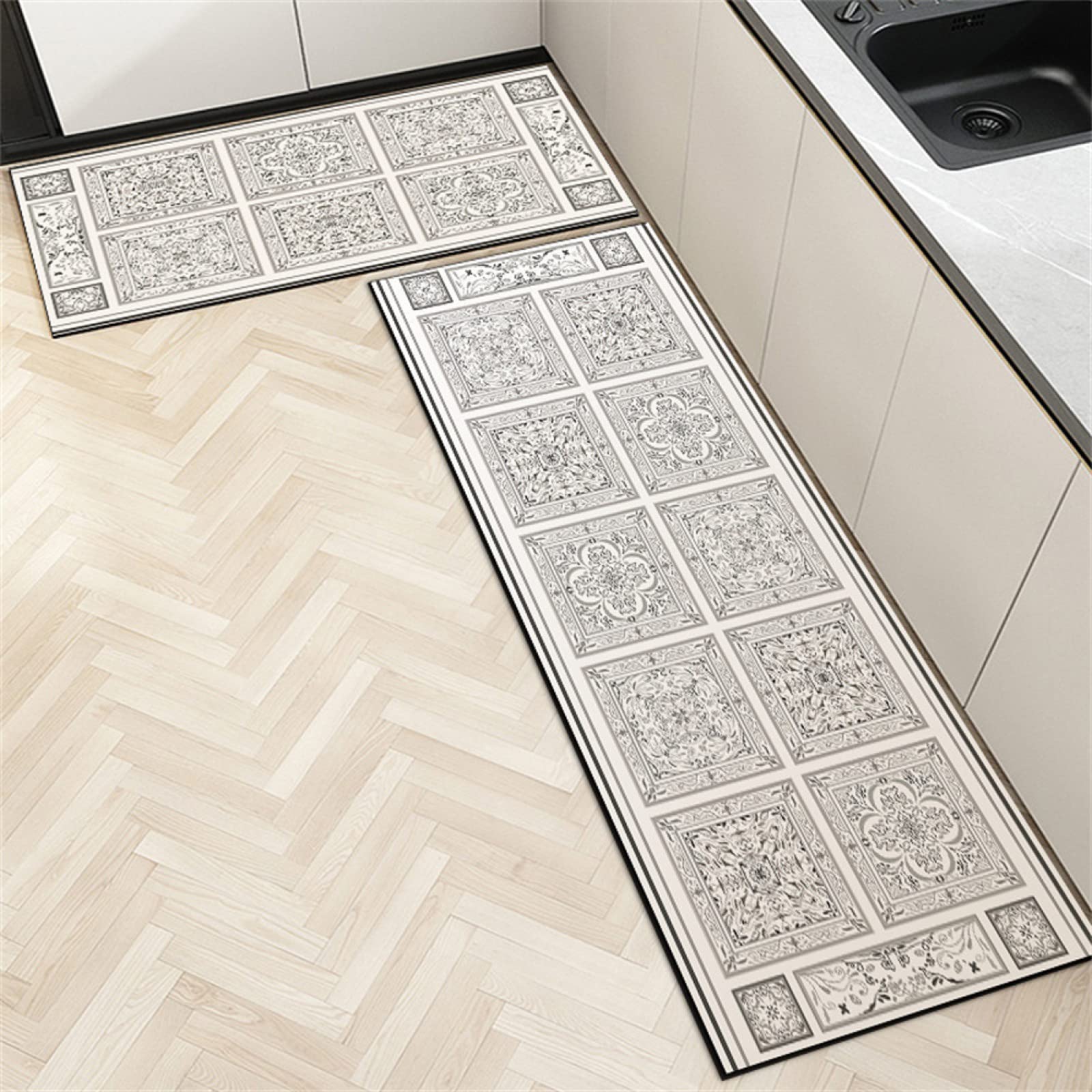 Tapis de sol cuisine antidérapant idéal pour la salle à manger et le couloir lot de 2