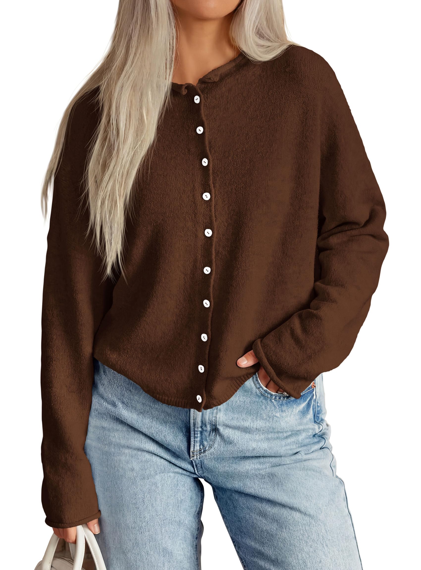 PRETTYGARDEN Womens Button Up Cardigan