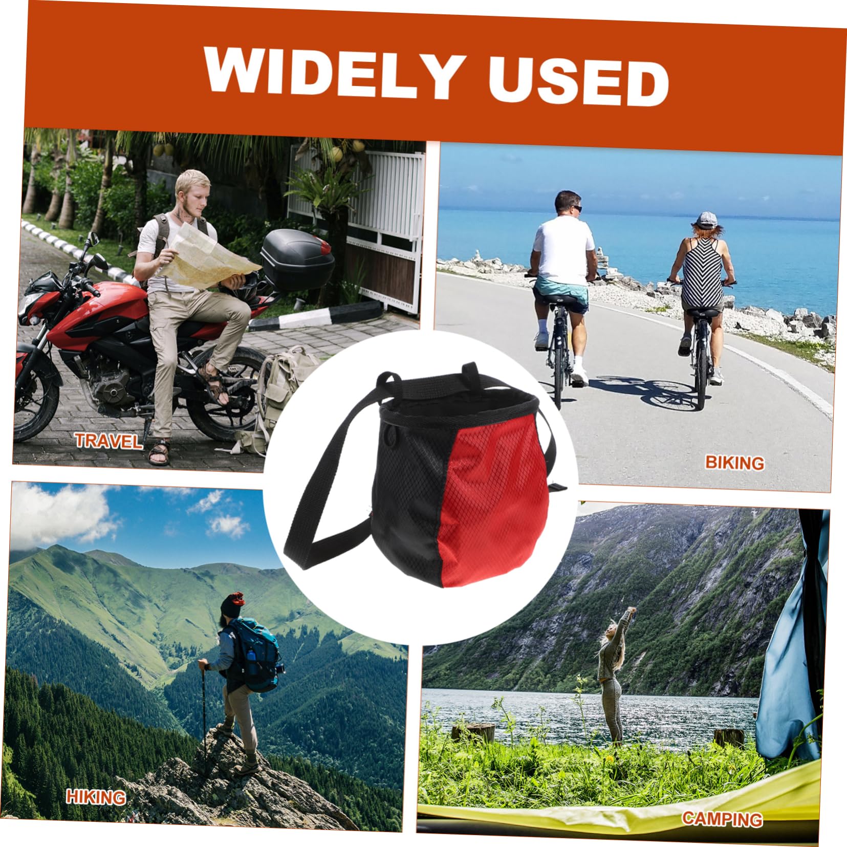 KICHOUSE Climbing Chalk Bag for Gymnastics Weightlifting Bouldering Training Accessory Anti-slip Waist Bag