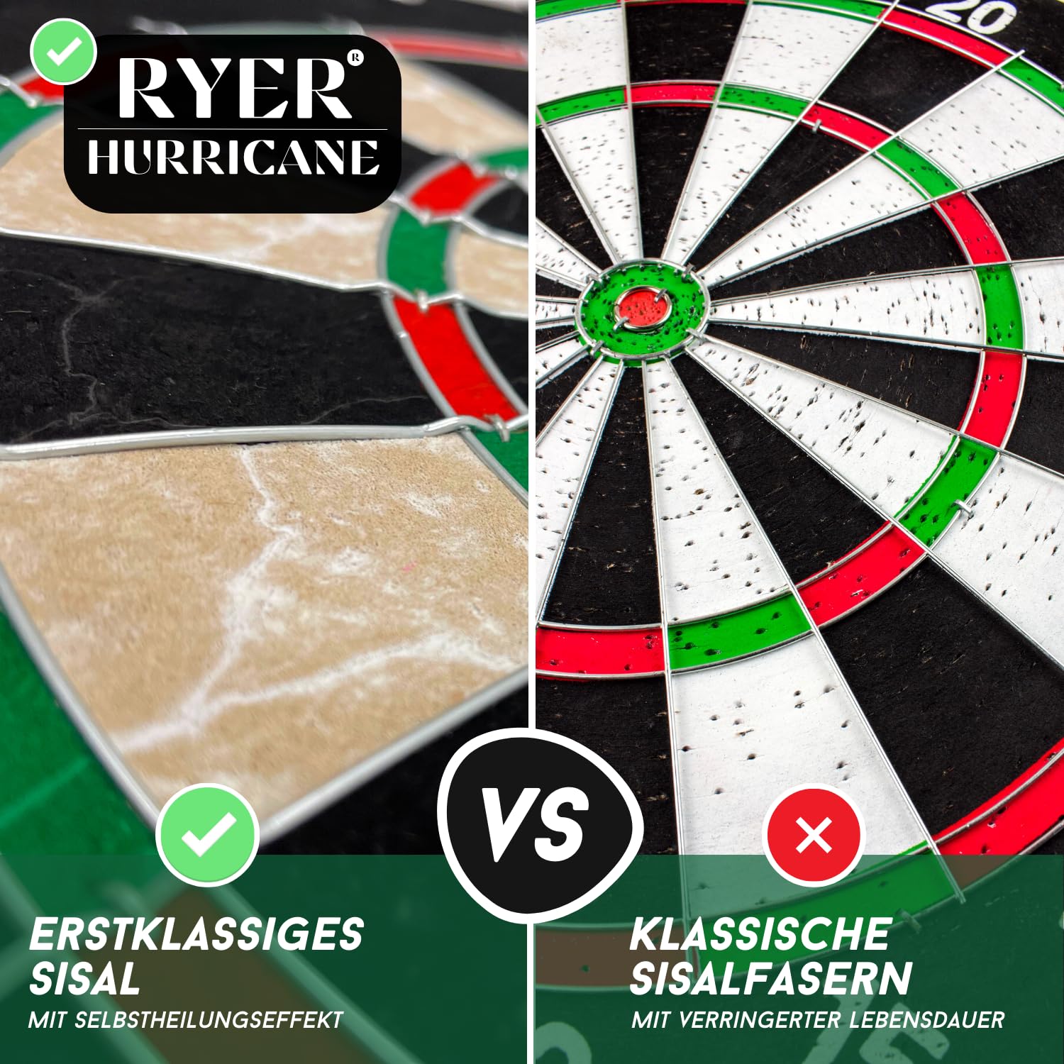 RYER Hurricane Sisal Dartboard - Official Tournamen Produktbild-Vorschau 13