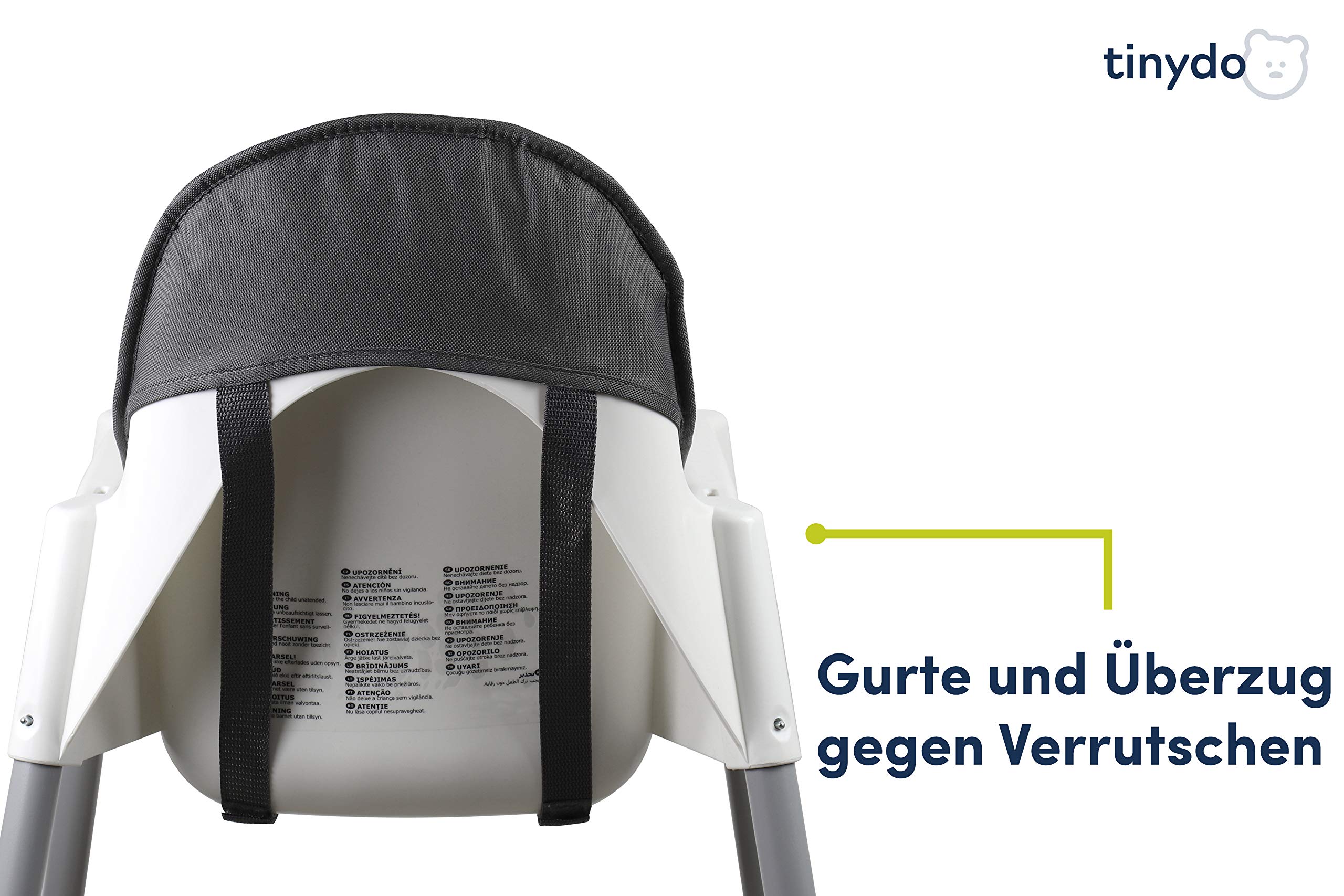 Hochstuhl Sitzkissen für Ikea Antilop - ergonomisches Memory-Schaum Kissen zur Rückenentlastung, Sitzpolster extra dick - Sitzverkleinerer Auflage ohne Verrutschen (Dunkelgrau)