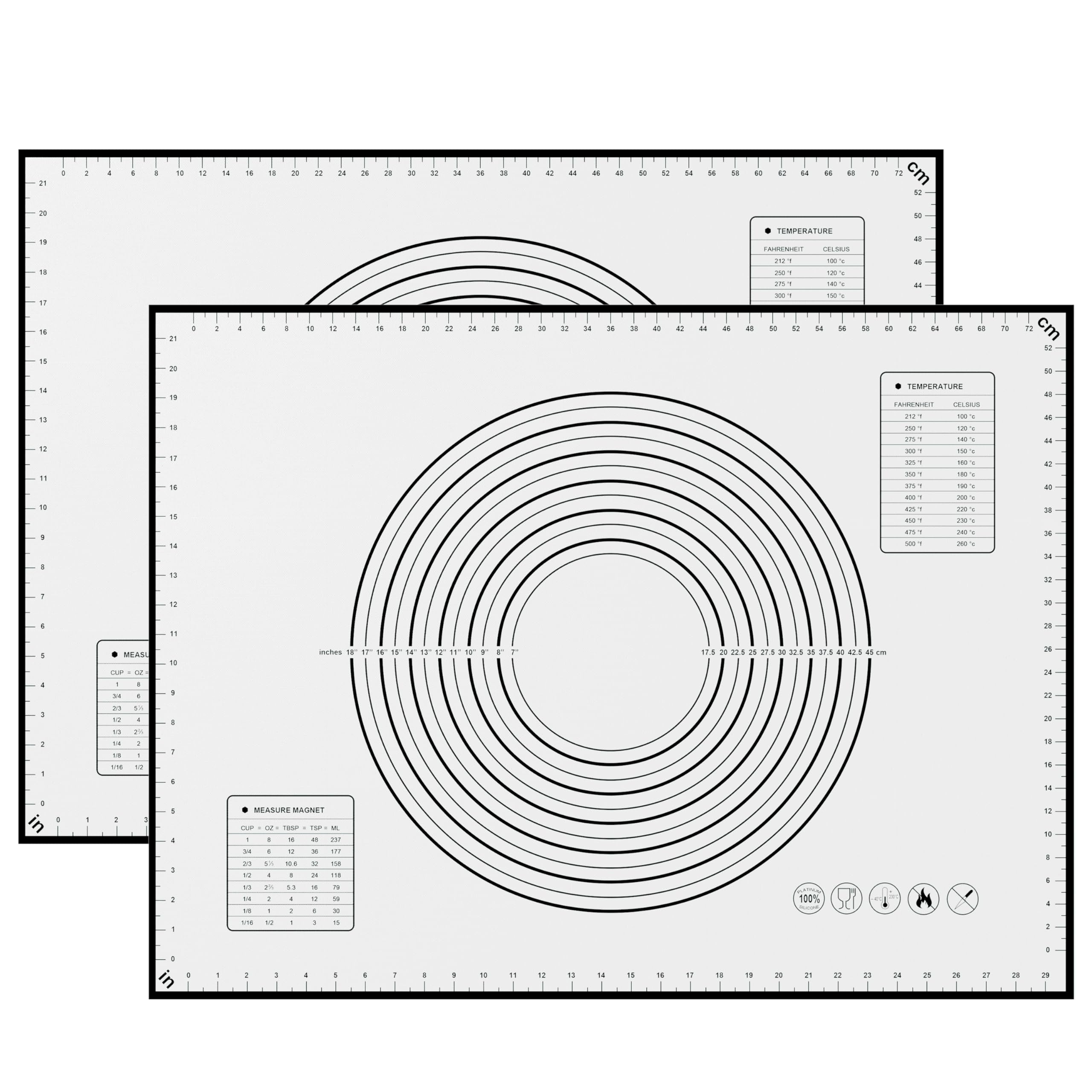 BlueBark 2 PCS - 24"L x 16"W Non-stick Silicone Baking Mat for Pastry & Dough, Sourdough Bread Making Tools, Kitchen Counter, Cooking Enthusiasts