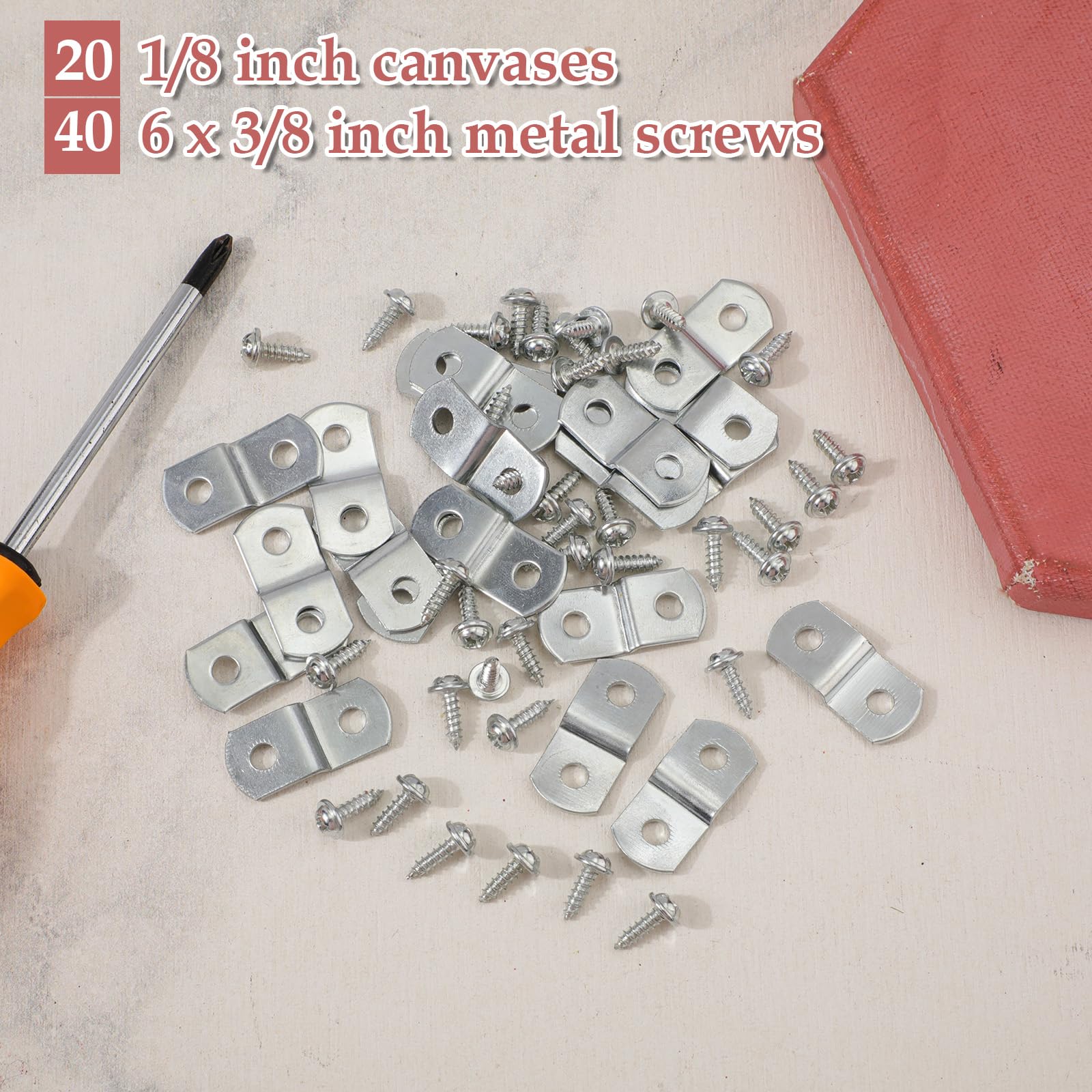 Sourcing Map 20 Clip A Z Per Tele, Staffe Portatela Offset Da 3/8" Con Viti, Accessori Per Cornici E Specchi, Resistenti E Facili Da Montare, Colore Argento