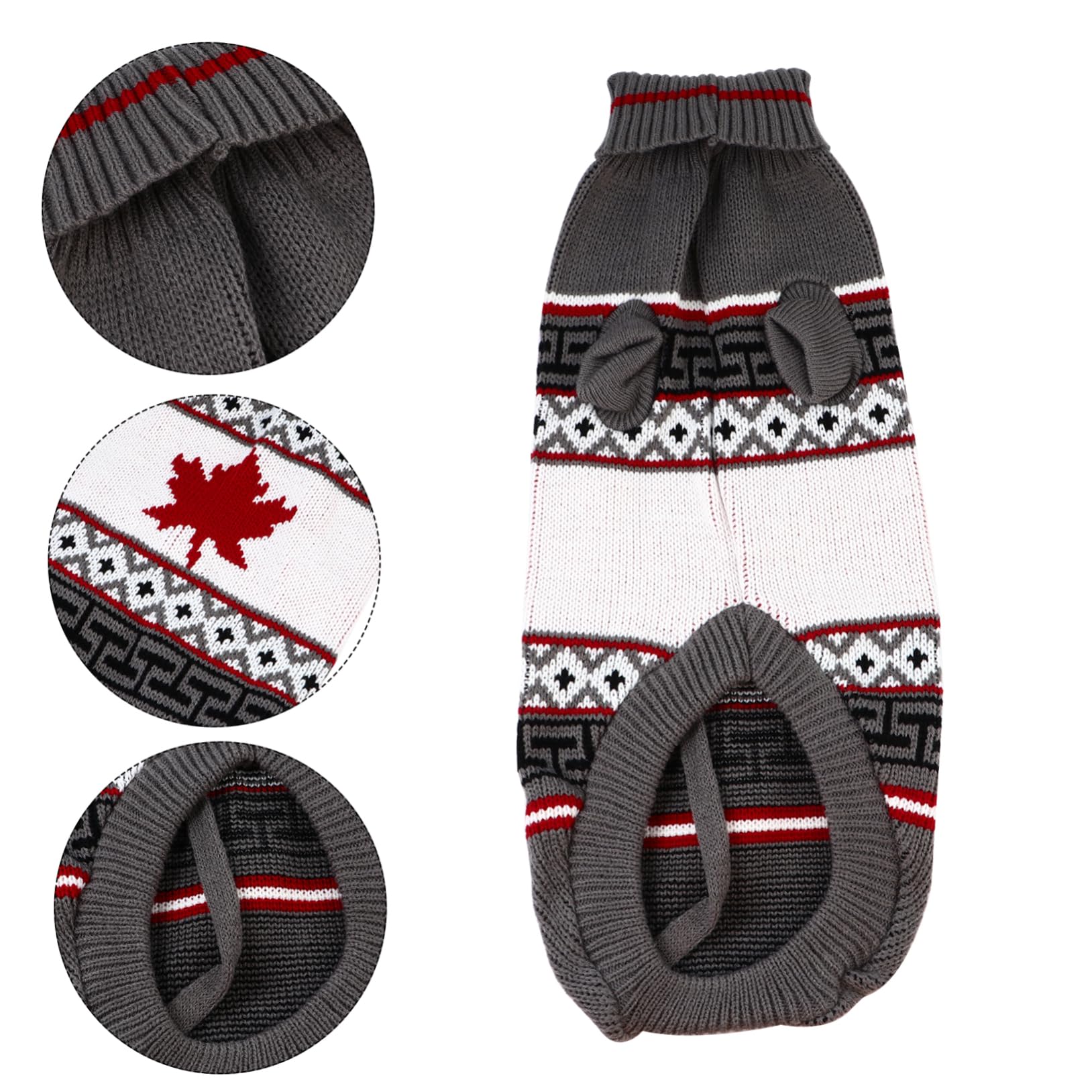 Housoutil 3piezas Suéter De Navidad para Perros Ropa De Invierno para Mascotas Suéter De Diseño Único para Cachorros para Fiestas y Celebraciones Festivas Gris Arce XXL