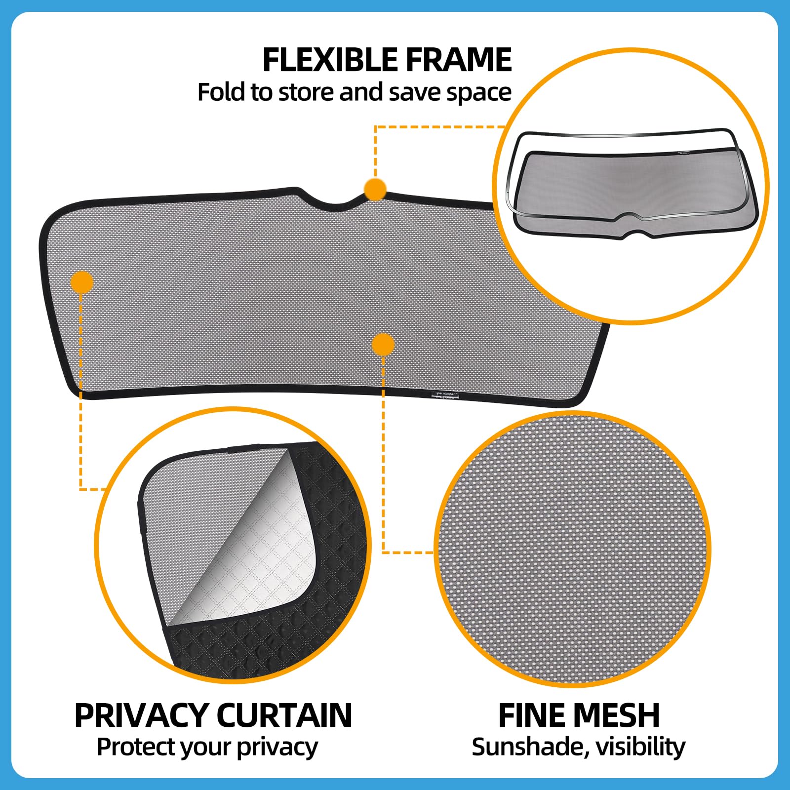 XCBYT Parasol Ventanas Traseras Coche para VW Golf 7 Variant 2013-2020, Visera Solar Plegable, Protección UV Trasera para Bebé, Malla, Privacidad, Diseño de Doble Uso
