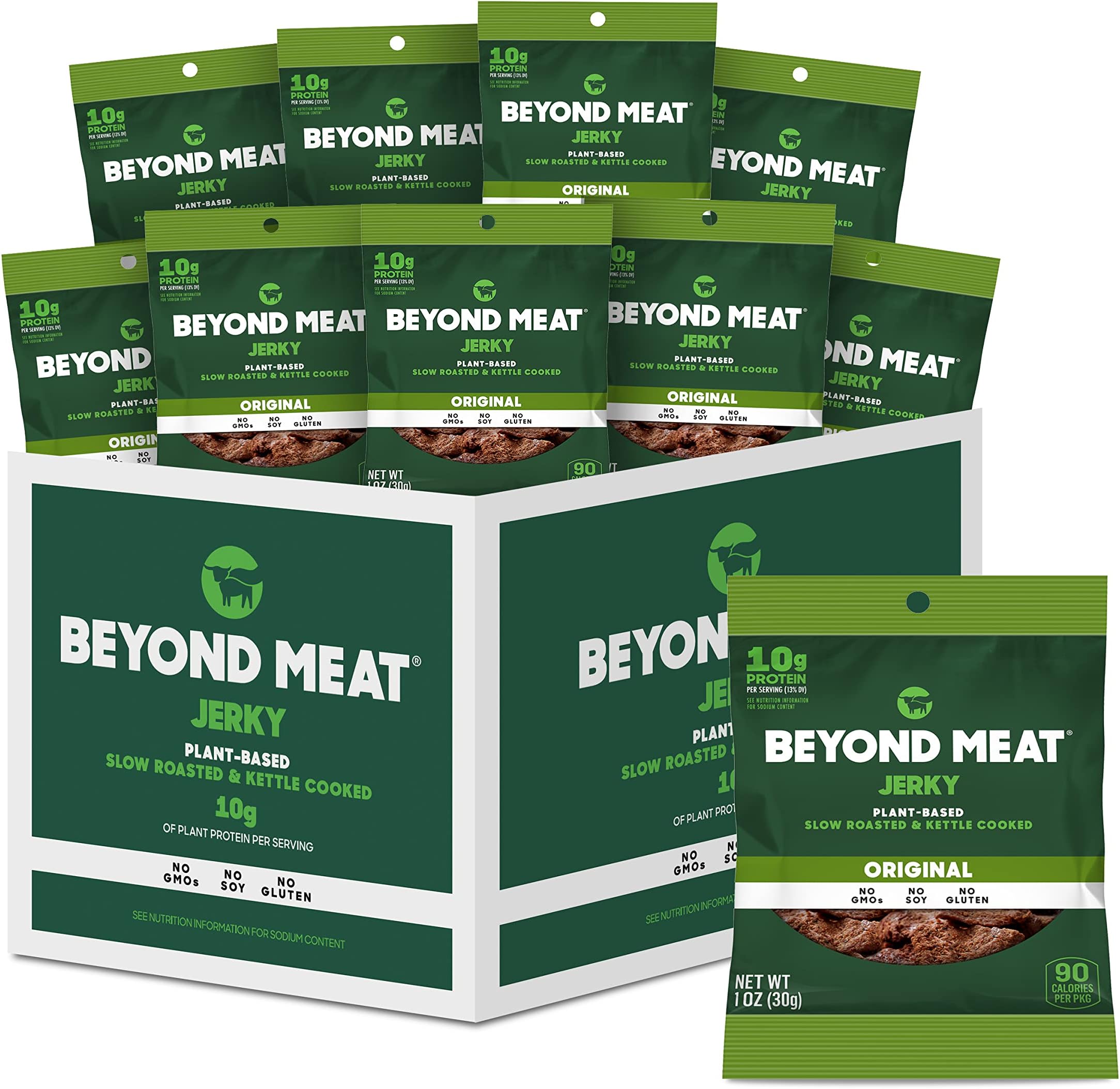Amazon.com: Beyond Meat Plant-Based Jerky, Original, 10g Protein, 1oz ...