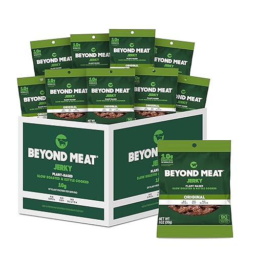 Beyond Meat Cecina a base de plantas, original, 0.57 onzas de proteína, bolsas de 1 onza (paquete de 10)