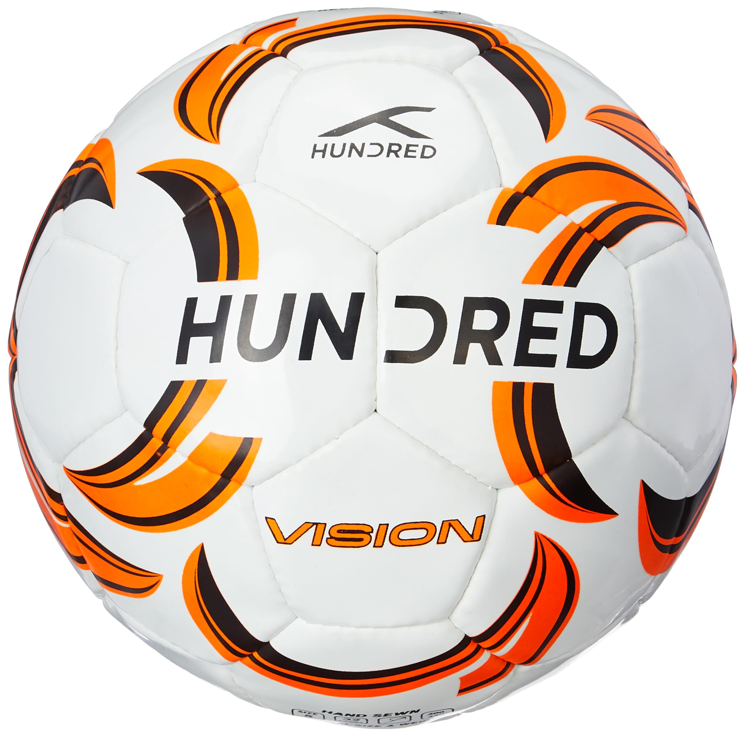 HUNDRED Vision Foot Ball | Size 5 | All-Weather Multi-Terrain Ball | Peak Performance on All Surfaces: Hard Ground, Wet Grass & Turf | Bult for Accurate Passes & Powerful Shots (White/Burgundy/Lime)-image-8