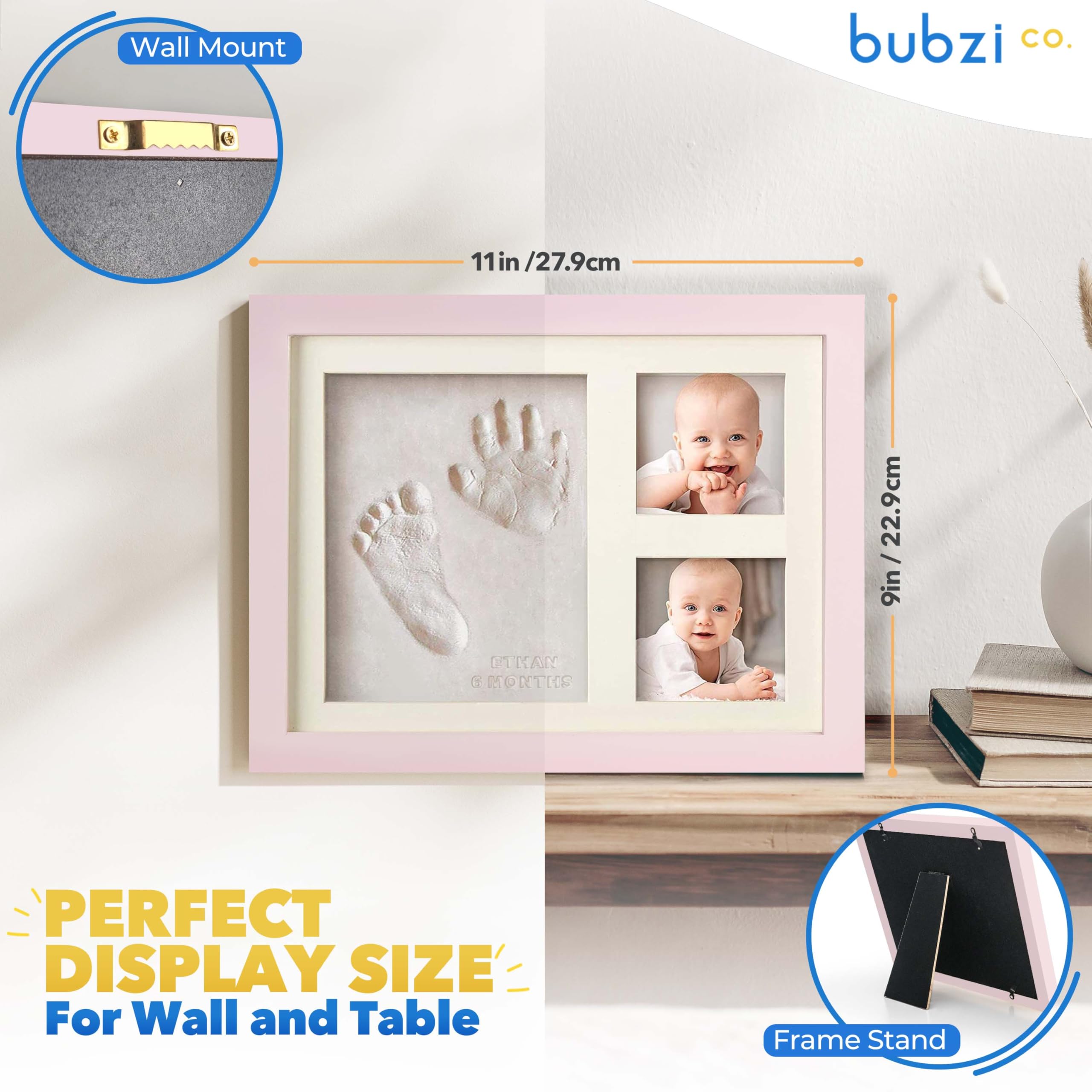 Bubzi Co Kit di creazione di impronte e impronte per neonati e ragazze, regali per neonati (Ballet Pink)