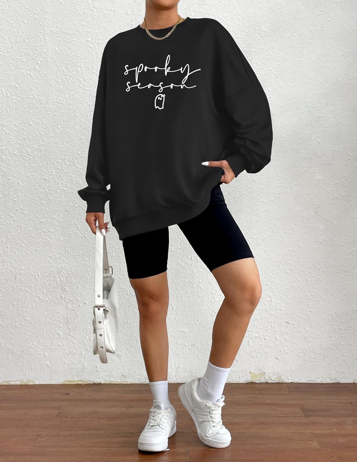 Halloween Spooky Season Sweatshirts Women Ghost Graphic Long Sleeve Shirt Halloween Oversized Pullover Tops - Image 6