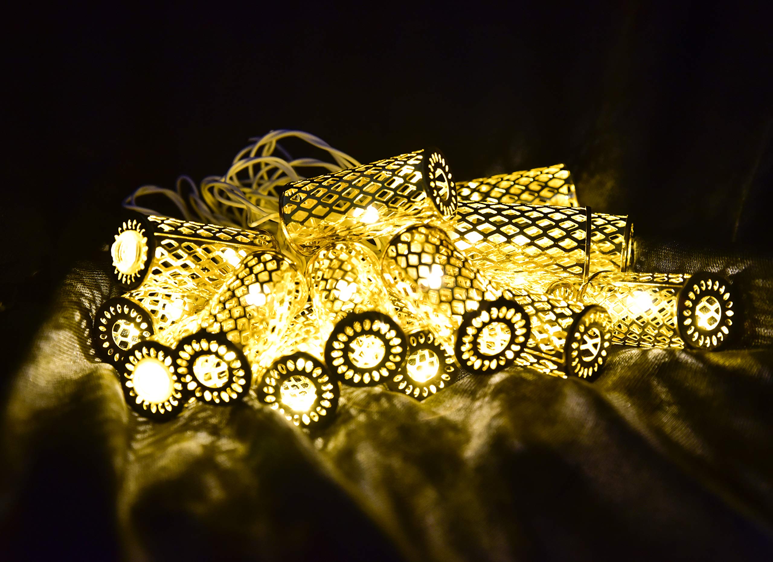 Lexton M-006 3m LED Lantern Shaped Mesh Light for Home Decoration (Golden)