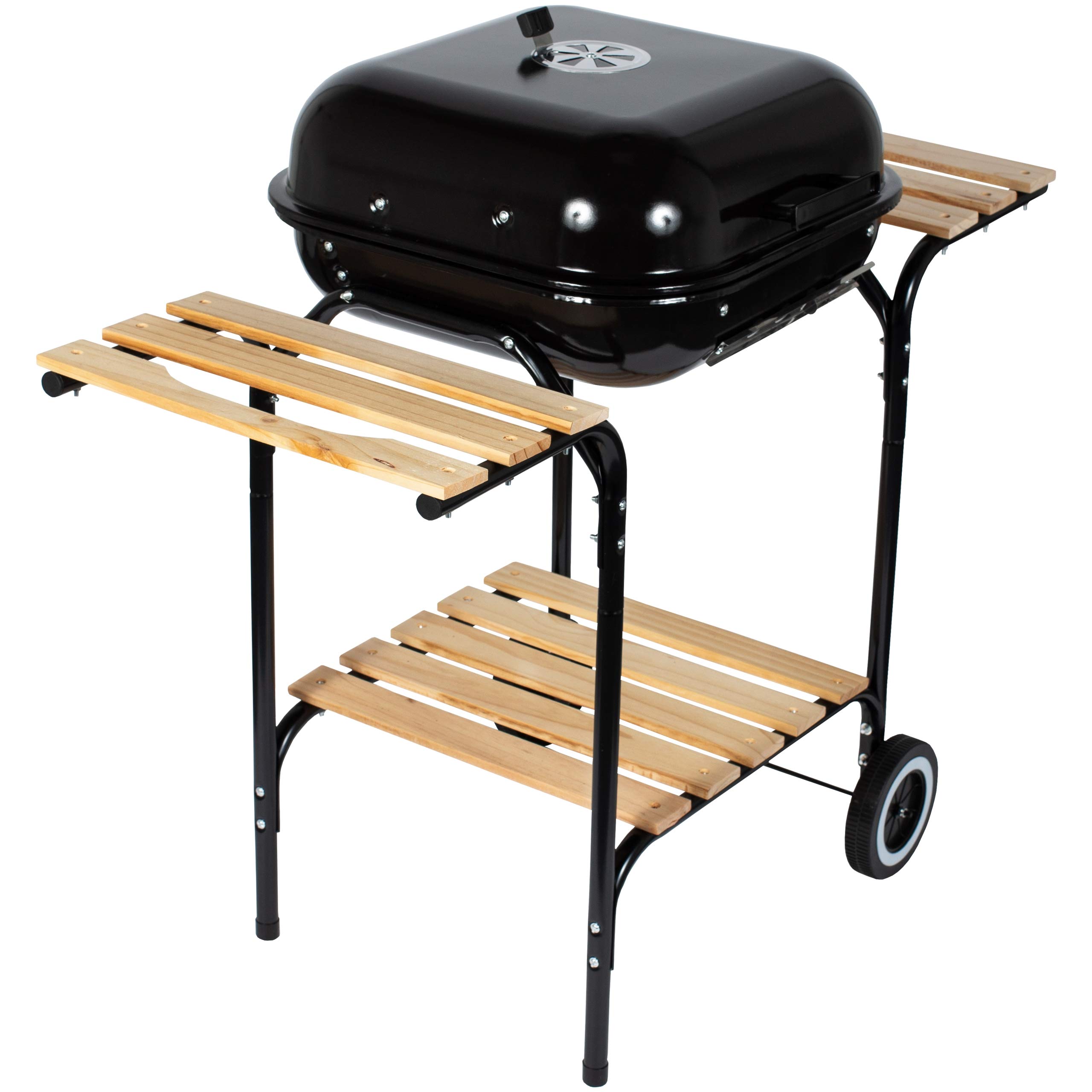 GrillMaster Kohlegrill EmaBend GM3000 + Gebläse, Gartenbau, Karbon, Mit Rollen, Holzböden