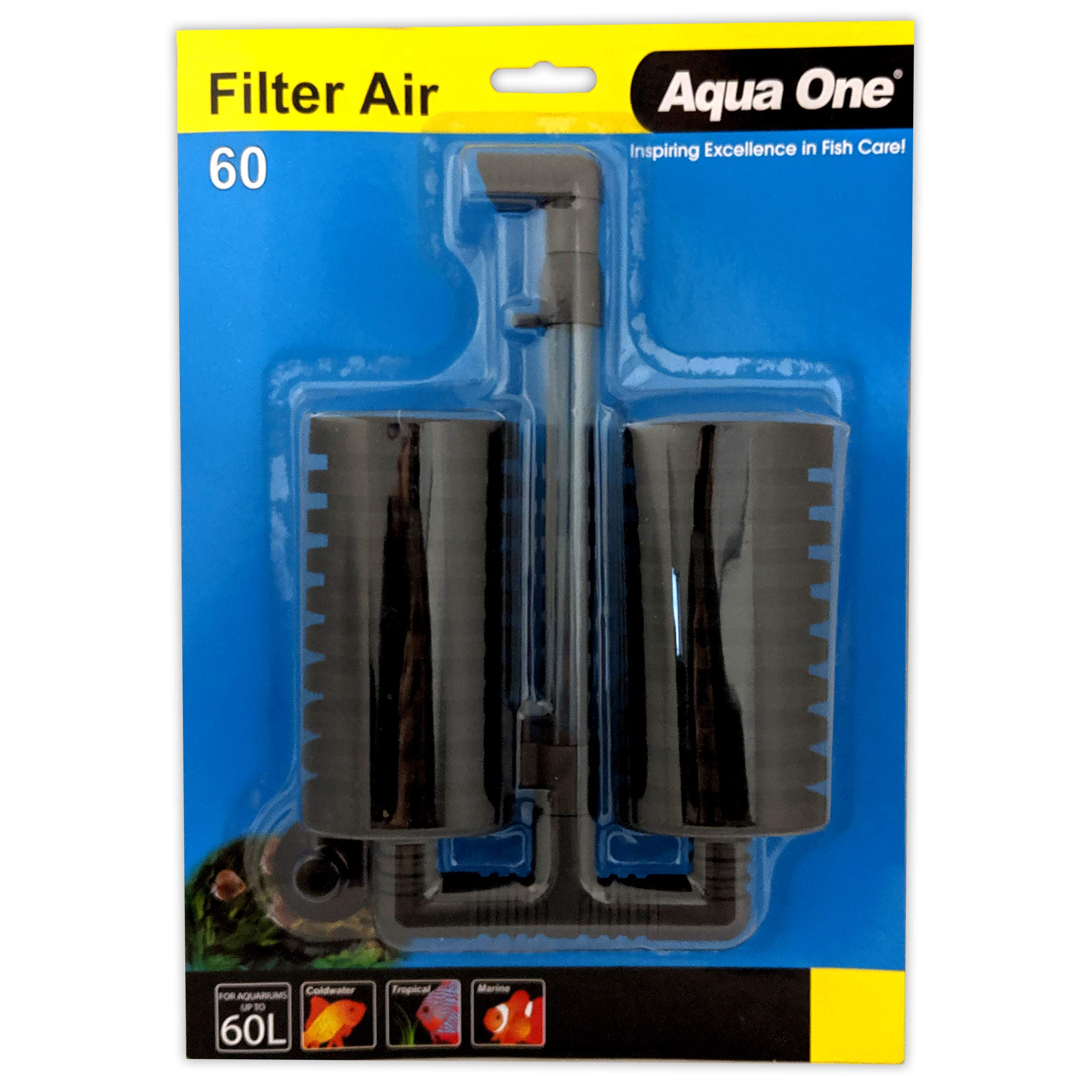 Aqua One Aquarium Fish Tank Filter Air 60 Sponge Air Driven Filter
