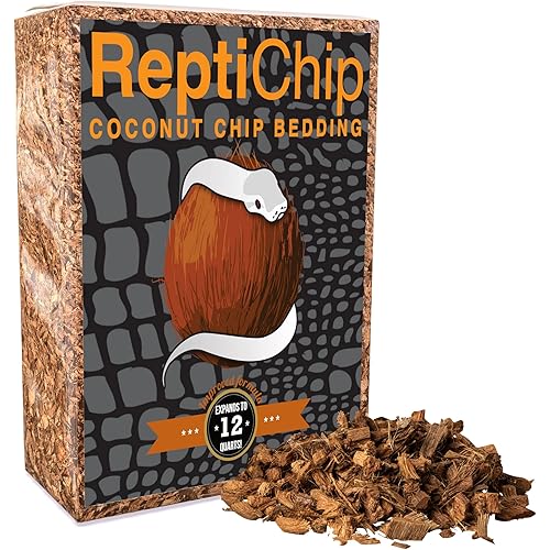 ReptiChip Reptile Bedding Loose Coconut Chip 12 Quart Coco Husk Substrate Mulch for Snake Habitat, Ball Python Terrarium, Turtle Tanks, Tortoise Enclosure