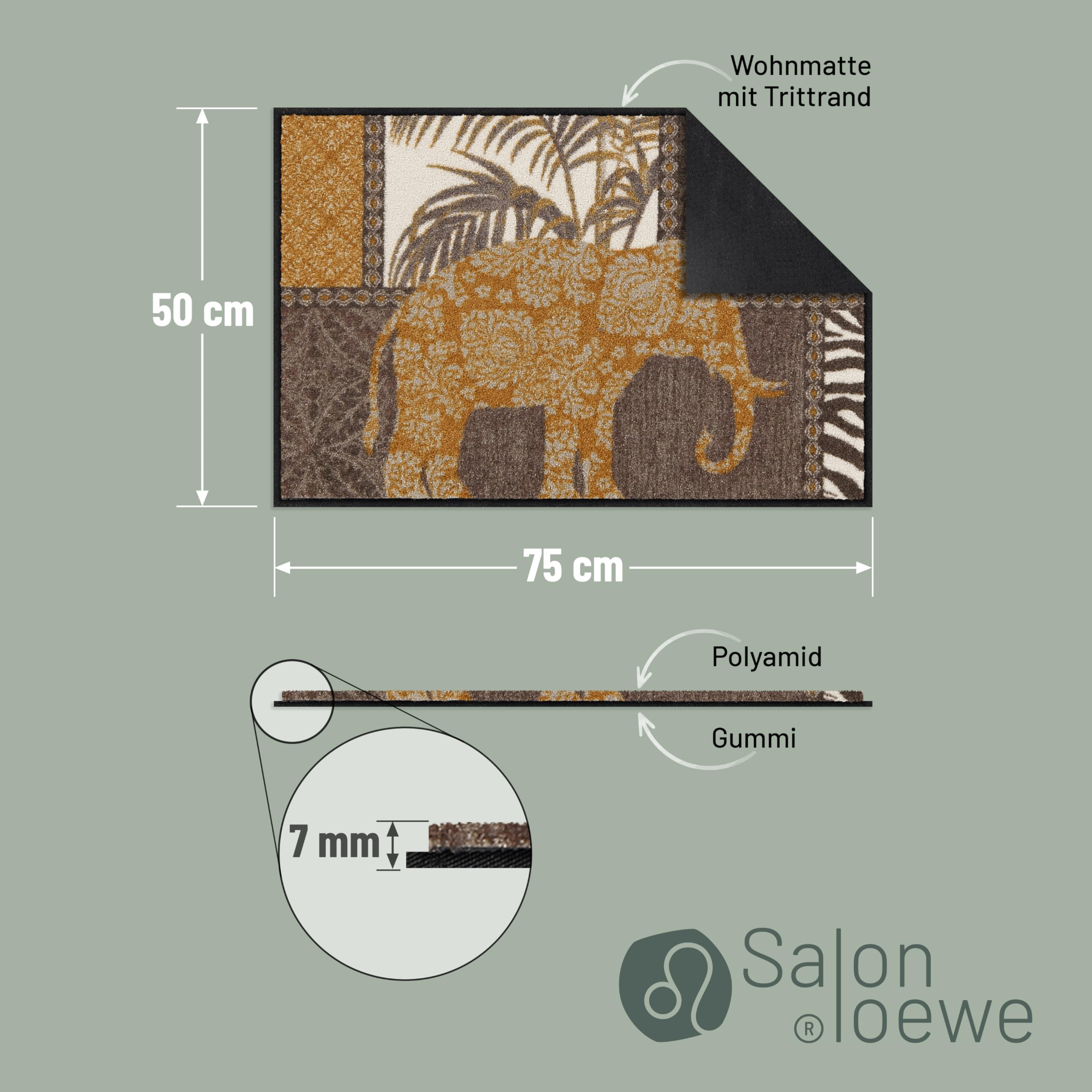 Salonloewe Marula Brown Paillasson 050 x 075 cm pour intérieur et extérieur