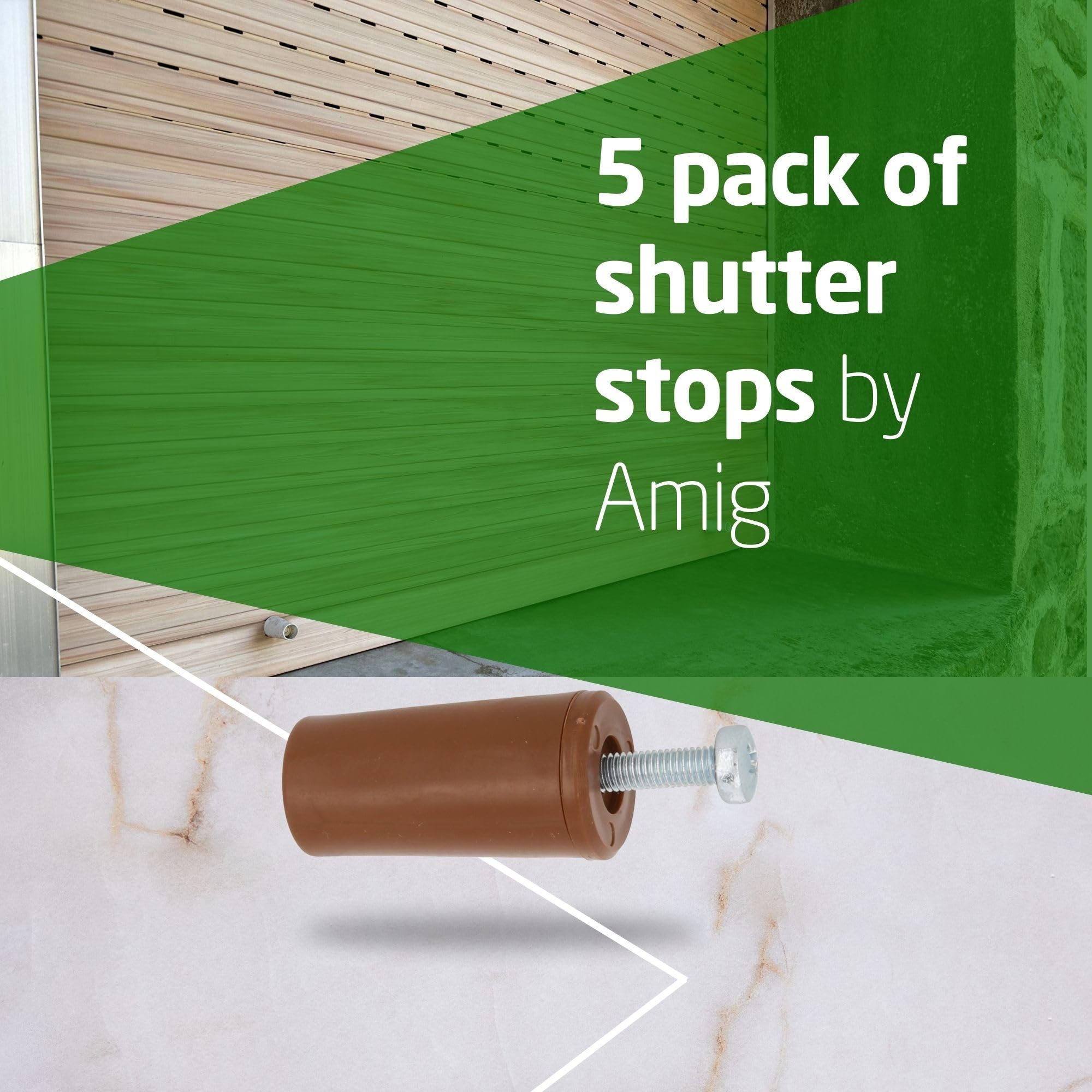 Amig - Pack of 10 Roller Shutter Stoppers, Brown, 60 MM - Image 2