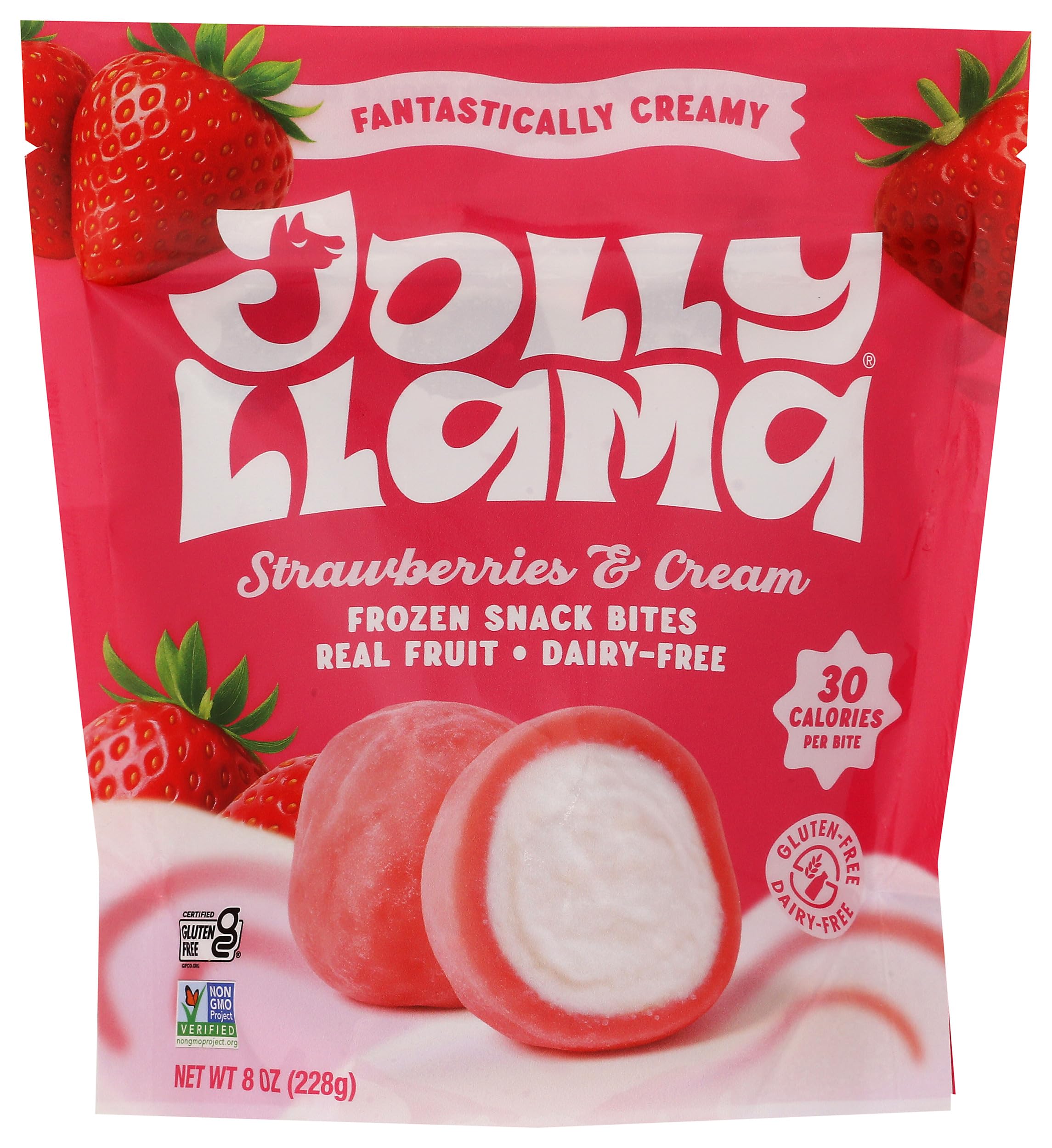 Jolly Llama Strawberry & Cream Dairy Free Bites, 8 OZ | Grocery