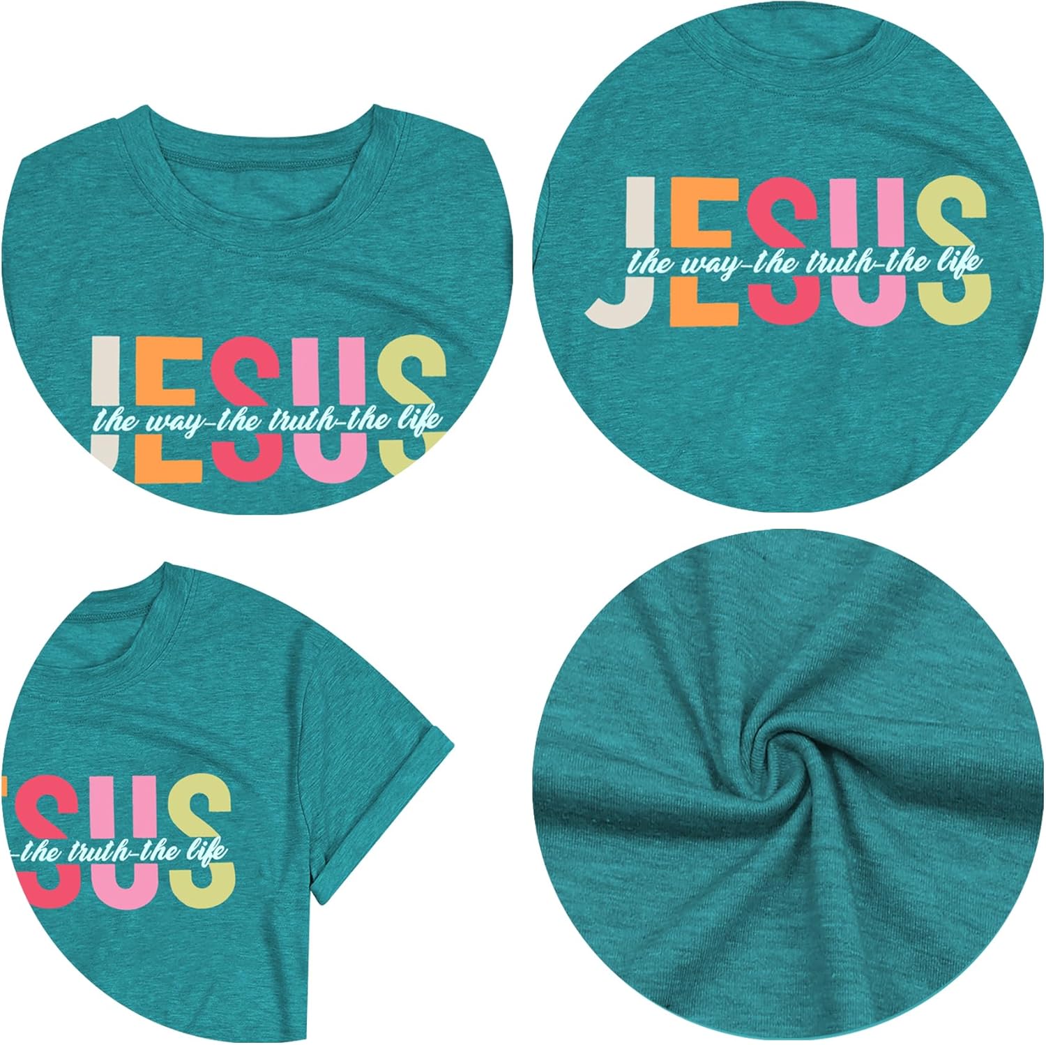 Jesus Shirt for Women Christian Religious Sayings T Shirts Bible Verse Inspirational Tee Tops - Image 5