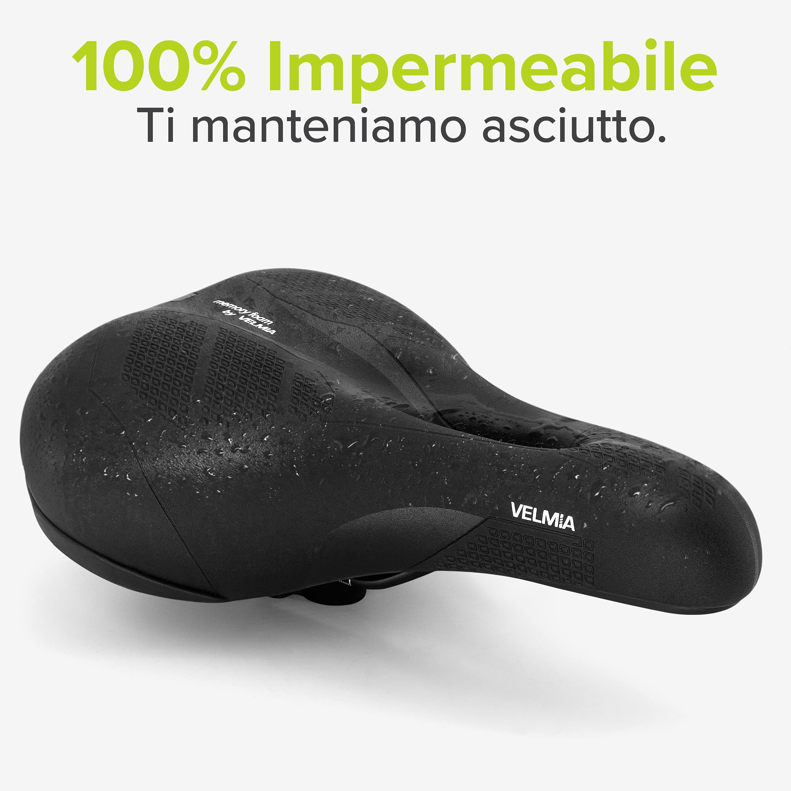 Velmia Sella Bici Comoda in Memory Foam I Sella per Bicicletta con Concetto di 3 Zone Ergonomiche per Uomini e Donne I Sella per Bici per City, MTB e Strada