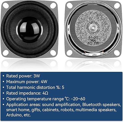 Miniatura 2 de MakerHawk 2 "4 ohmios 3W gama completa altavoz de audio estéreo Woofer altavoz para Arduino (4pcs)