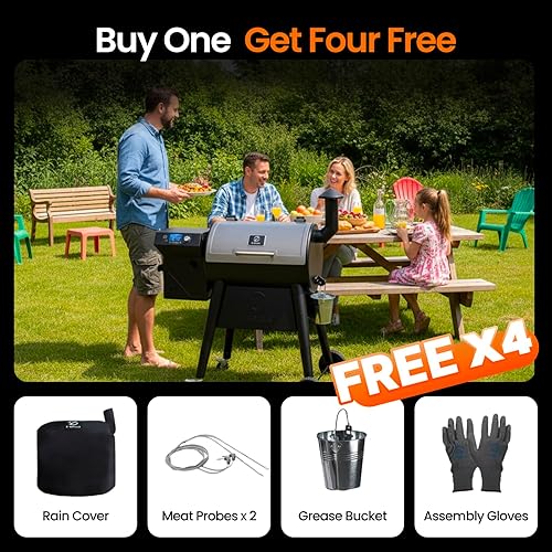 Miniatura 8 de Z GRILLS Ahumador eléctrico de pellets de madera con controlador PID 3.0, temperatura máxima de 450 F, parrilla y ahumador 8 en 1, área de cocción