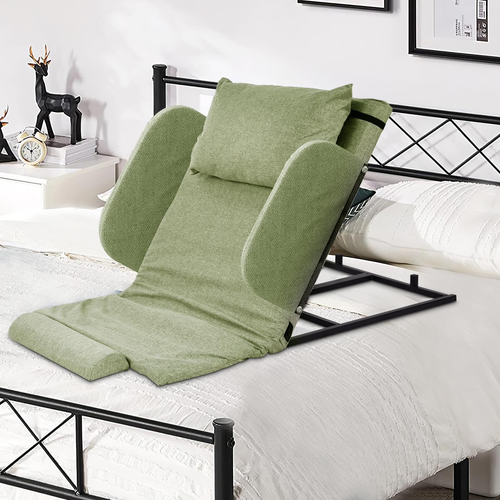 Bed Lift for Elderly - Sit-up Back Rest Chair | Elderly Bed Assist, Electric Auxiliary Backrest, Includes Pillow & Foot Pad for Patient, Handicap