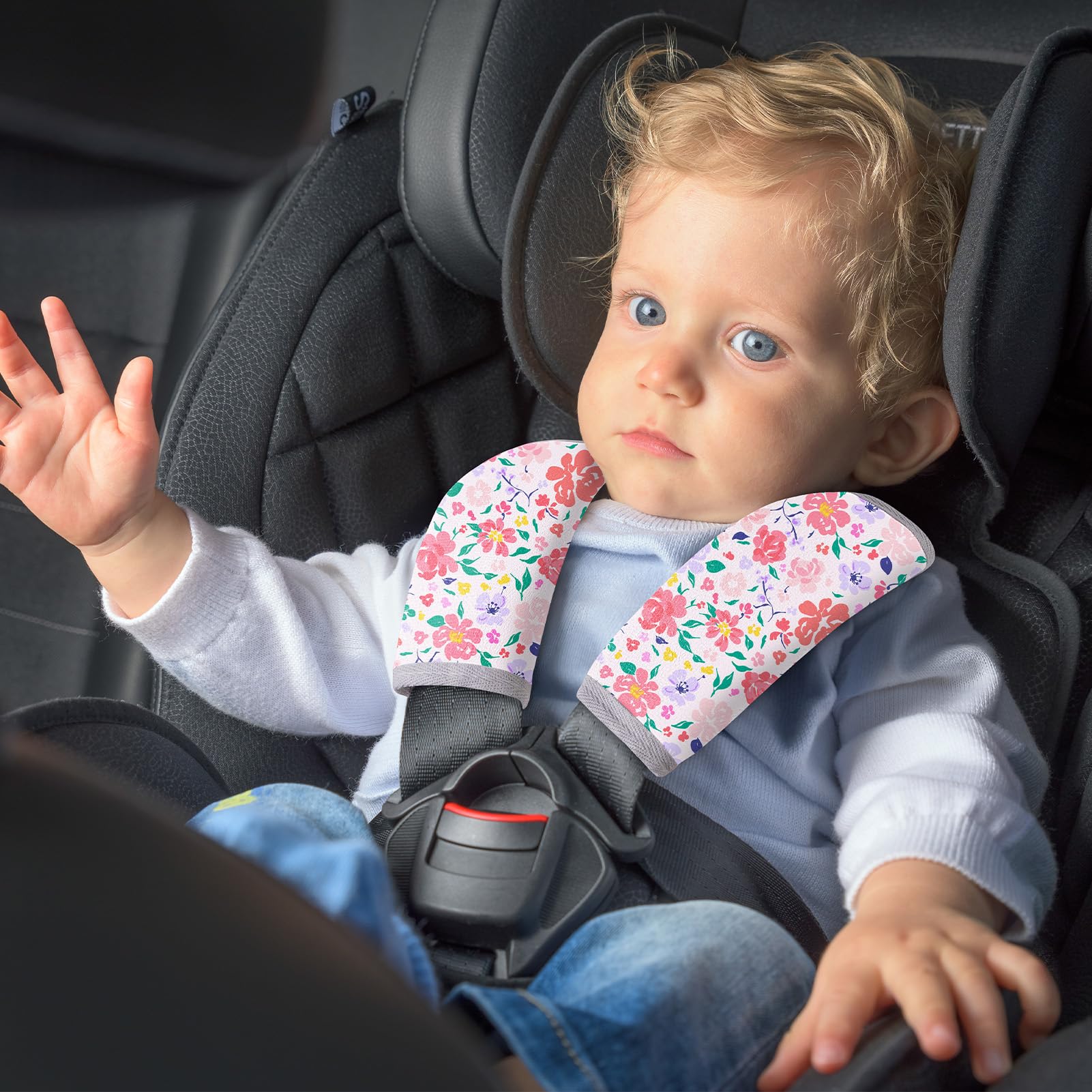 MHJY Copri Cintura di Sicurezza Auto Bambino Copricintura 2 Pezzi Imbottitura Cintura Sicurezza Bambini Protezione Cuscino per Passeggino Neonato Infante Ragazze Ragazzi