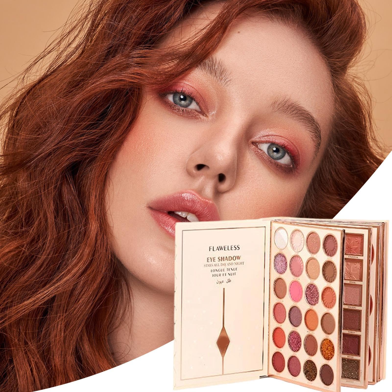 Palette De Fard À Paupières 48 Couleurs Anti Trace Éclatant | Palette De Fards À Paupières En Forme De Livre Pour Pour Femmes, Filles, Adolescent, Halloween, , Fête, , Tenue ne