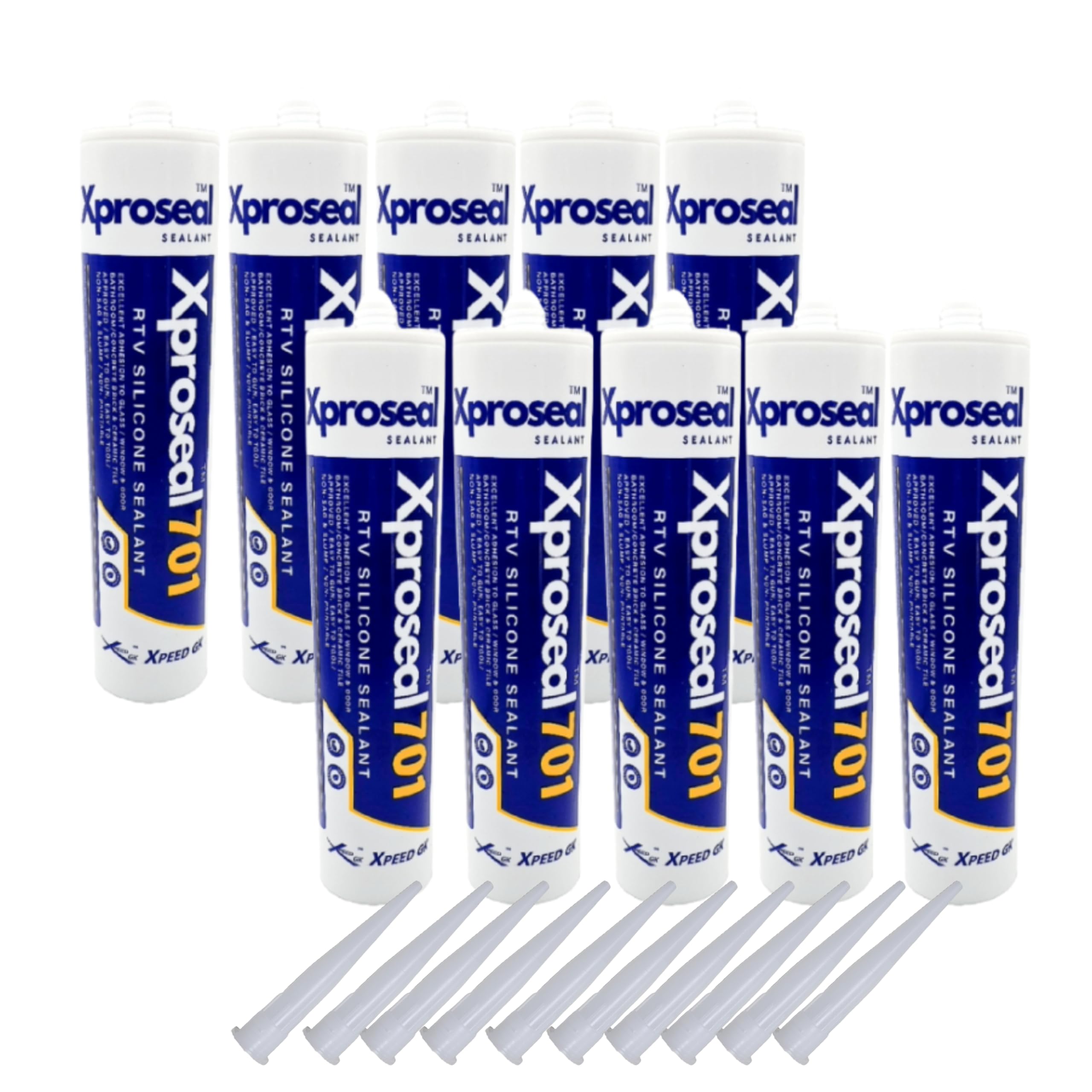 Xproseal 701 RTV Silicone sealant 10.1oz, Translucent 10 Pack