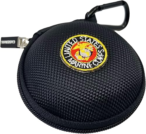 Estuche de almacenamiento redondo con logotipo de las Fuerzas Armadas de los Estados Unidos y cargador de teléfono con mosquetón  Nylon balístico