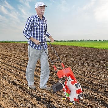 Manual Seeder Machine, 6 Nozzles Manual Garden Seeder Roller, Hand-Push Garden Seeder, Walk-Behind Row Planter for Soybean, Peanut, and Corn Planting(10.24in Spacing)